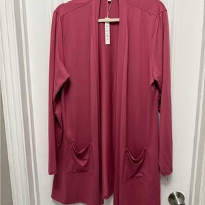 NWT Qixing Womens Pink Casual Open Front Knit Cardigan Long Sleeve 2XL